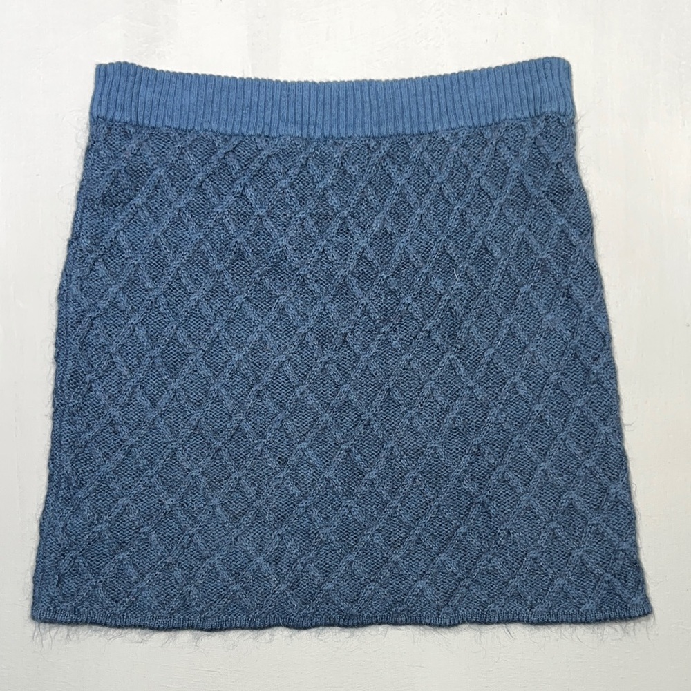 Sweater Knit Mini Skirt Blue sz XS